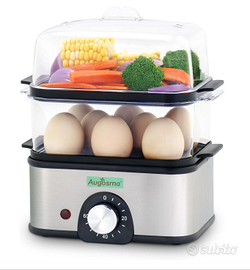 Vaporiera elettrica a 2 piani per cucinare, vapori