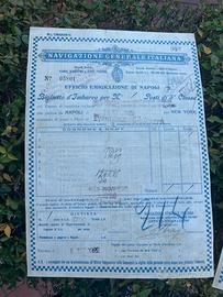 biglietto originale 1922 navigazione italiana