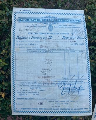 biglietto originale 1922 navigazione italiana