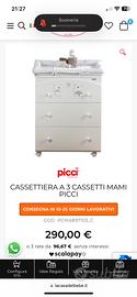 Fasciatoio con vaschetta Picci Mami 3 cassetti
