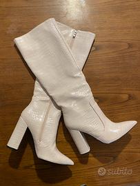 Stivali sexy effetti pitonato lucido da donna 38