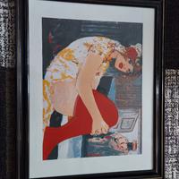 Odalisca Serigrafia Salvatore Fiume Autentico