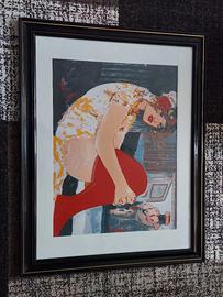 Odalisca Serigrafia Salvatore Fiume Autentico