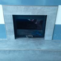 camino a pellet e legno 