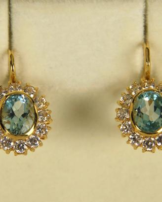 Orecchini a monachella in oro e topazzi