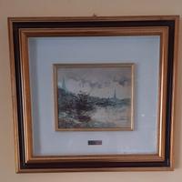 Quadro su lastra in argento, cornice in legno 