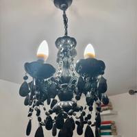 Lampadario chandelier con pendenti nero