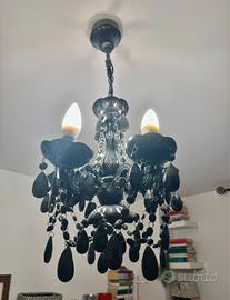 Lampadario chandelier con pendenti nero