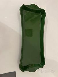 vassoio rettangolare in ceramica verde