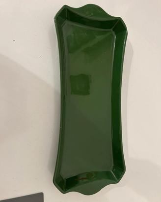 vassoio rettangolare in ceramica verde