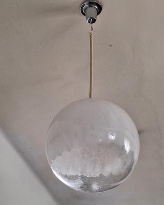 Lampadario a globo in vetro di Murano anni '60