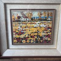 Cascella quadro kamina argento prato fiorito