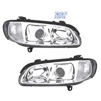 FARI PER OPEL OMEGA 94-99 LENTE CROMATA CON FONDO 