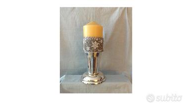Candela con vaso in silver plated