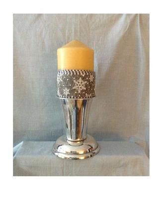 Candela con vaso in silver plated