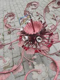 Lampadario in ferro battuto