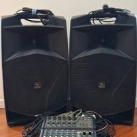 CASSE ATTIVE PROEL 15" 600W CON MIXER