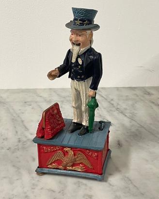 Salvadanaio meccanico in ghisa “UNCLE SAM”