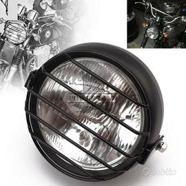 Faro anteriore cafe racer griglia old style fanale