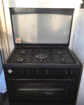 Cucina GAS TECNOGAS 5 Fuochi e Forno Nera Inox 80