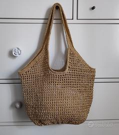 Borsa rete uncinetto oro lurex
