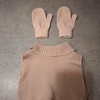 Set guanti e scaldacollo taglia unica bambina rosa