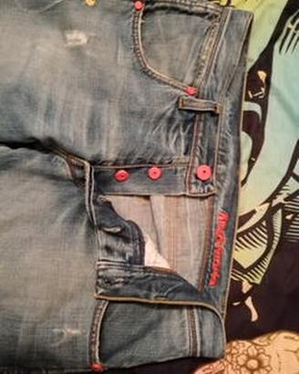 jeans ricamati vintage Arancia Meccanica tg 33