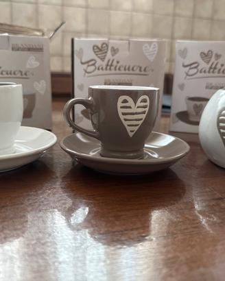 Tazzine caffe batticuore brandani + zuccheriera