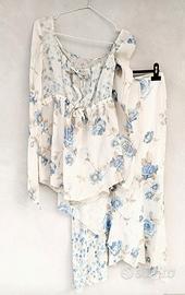 Completo donna con gonna, tg M, floreale, boho Y2K