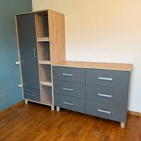 Coppia armadio e cassettiera