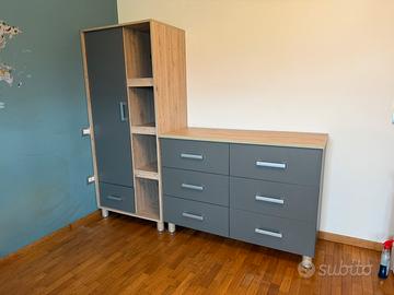 Coppia armadio e cassettiera