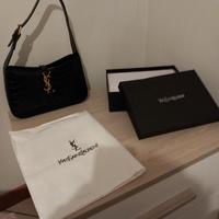 Borsa Saint Laurent Nera Effetto Coccodrillo Nuova