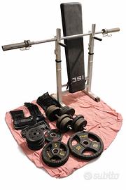 Set palestra completo,panca,bilancieri,manubri,pes