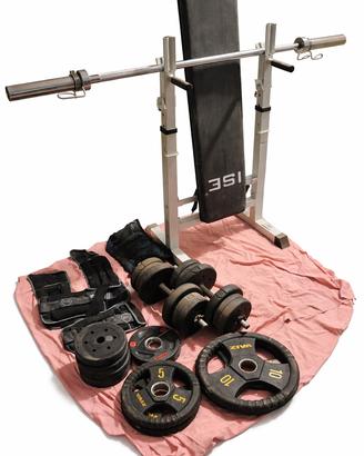 Set palestra completo,panca,bilancieri,manubri,pes