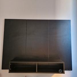 Parete Attrezzata TV Sospesa Nera