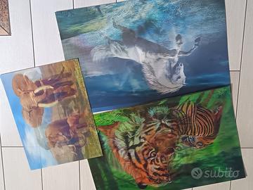 Lotto Poste Olografici 3D Tigre-Cavallo-Elefante M