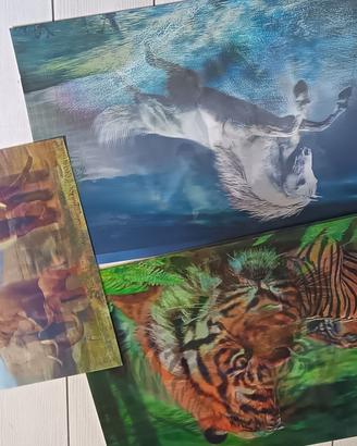 Lotto Poste Olografici 3D Tigre-Cavallo-Elefante M