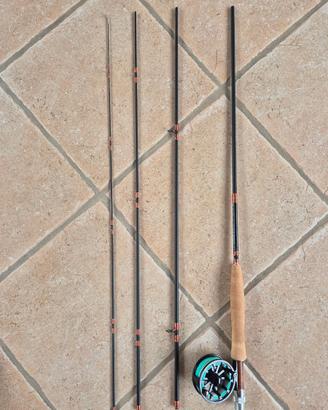 Kit canna da pesca a mosca ninfa 10" #2/3