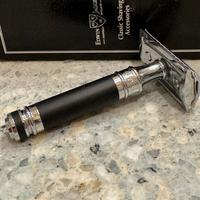 RASOIO DI SICUREZZA EDWIN JAGGER NERO CROMO NUOVO