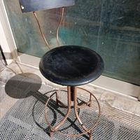 Sedia Sgabello industriale anni 40
