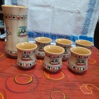 Caraffe e bicchieri in terracotta,nuovi