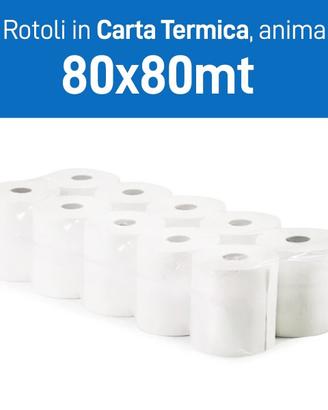 10 Rotoli in Carta Termica 80x80 mt | SPED. GRATIS