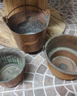 lotto paioli rame vintage