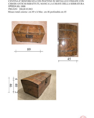Baule in legno di frassino 1900