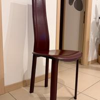 Sedie in cuoio bordeaux