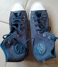 Converse All Star Glitter Blu 39 - donna