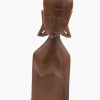 Scultura africana anni ’60 legno pregiato e avorio
