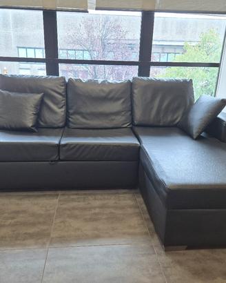 divano letto con contenitore  ikea similpelle 