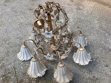 Due lampadari antichi in vetro di  Murano