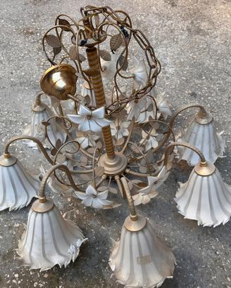 Due lampadari antichi in vetro di  Murano